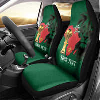Morocco Football Custom Car Seat Cover Atlas Lions Champions African Green Islamic Pattern