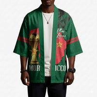 Morocco Football Custom Kimono Atlas Lions Champions African Green Islamic Pattern