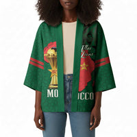 Morocco Football Custom Kimono Atlas Lions Champions African Green Islamic Pattern
