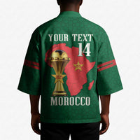 Morocco Football Custom Kimono Atlas Lions Champions African Green Islamic Pattern