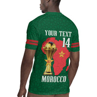 Morocco Football Custom Rugby Jersey Atlas Lions Champions African Green Islamic Pattern