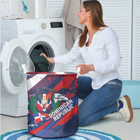 Dominican Republic Independence Day Laundry Basket 27th February Coat Of Arms Grunge Texture