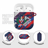 Dominican Republic Independence Day AirPods Case 27th February Coat Of Arms Grunge Texture