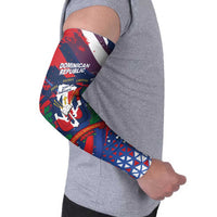 Dominican Republic Independence Day Arm Sleeves 27th February Coat Of Arms Grunge Texture