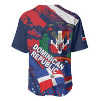 Dominican Republic Independence Day Baseball Jersey 27th February Coat Of Arms Grunge Texture