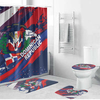 Dominican Republic Independence Day Bathroom Set 27th February Coat Of Arms Grunge Texture