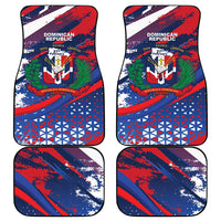 Dominican Republic Independence Day Car Mats 27th February Coat Of Arms Grunge Texture