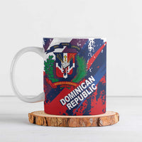 Dominican Republic Independence Day Ceramic Mug 27th February Coat Of Arms Grunge Texture