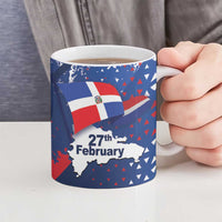 Dominican Republic Independence Day Ceramic Mug 27th February Coat Of Arms Grunge Texture