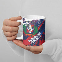 Dominican Republic Independence Day Ceramic Mug 27th February Coat Of Arms Grunge Texture