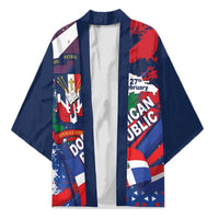 Dominican Republic Independence Day Kimono 27th February Coat Of Arms Grunge Texture