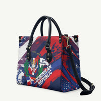 Dominican Republic Independence Day Leather Bag 27th February Coat Of Arms Grunge Texture