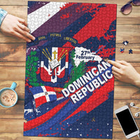 Dominican Republic Independence Day Puzzle 27th February Coat Of Arms Grunge Texture