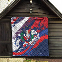 Dominican Republic Independence Day Quilt 27th February Coat Of Arms Grunge Texture