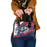 Dominican Republic Independence Day Shoulder Handbag 27th February Coat Of Arms Grunge Texture