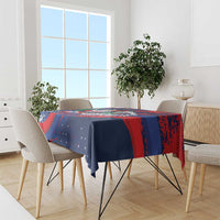 Dominican Republic Independence Day Tablecloth 27th February Coat Of Arms Grunge Texture