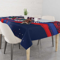 Dominican Republic Independence Day Tablecloth 27th February Coat Of Arms Grunge Texture