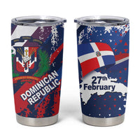 Dominican Republic Independence Day Tumbler Cup 27th February Coat Of Arms Grunge Texture