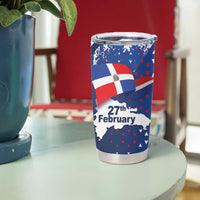 Dominican Republic Independence Day Tumbler Cup 27th February Coat Of Arms Grunge Texture