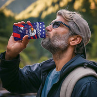 Custom USA Ice Hockey 4 in 1 Can Cooler Tumbler United States Eagle Mascot