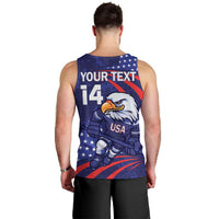Custom USA Ice Hockey Men Tank Top United States Eagle Mascot