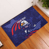 Custom USA Ice Hockey Rubber Doormat United States Eagle Mascot