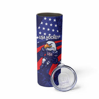 Custom USA Ice Hockey Skinny Tumbler United States Eagle Mascot