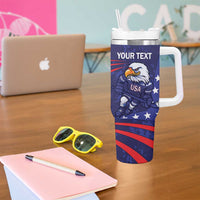Custom USA Ice Hockey Tumbler With Handle United States Eagle Mascot
