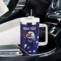Custom USA Ice Hockey Tumbler With Handle United States Eagle Mascot