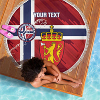 Custom Norway Football Beach Blanket Come On Kongeriket Norge