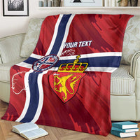 Custom Norway Football Blanket Come On Kongeriket Norge