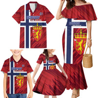 Custom Norway Football Family Matching Mermaid Dress and Hawaiian Shirt Come On Kongeriket Norge
