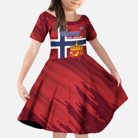 Custom Norway Football Family Matching Off Shoulder Maxi Dress and Hawaiian Shirt Come On Kongeriket Norge