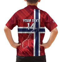 Custom Norway Football Family Matching Off Shoulder Short Dress and Hawaiian Shirt Come On Kongeriket Norge