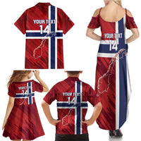 Custom Norway Football Family Matching Summer Maxi Dress and Hawaiian Shirt Come On Kongeriket Norge