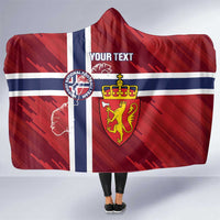Custom Norway Football Hooded Blanket Come On Kongeriket Norge