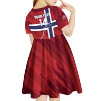 Custom Norway Football Kid Short Sleeve Dress Come On Kongeriket Norge