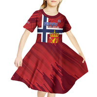 Custom Norway Football Kid Short Sleeve Dress Come On Kongeriket Norge