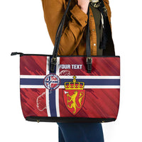 Custom Norway Football Leather Tote Bag Come On Kongeriket Norge