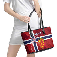 Custom Norway Football Leather Tote Bag Come On Kongeriket Norge