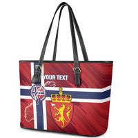 Custom Norway Football Leather Tote Bag Come On Kongeriket Norge