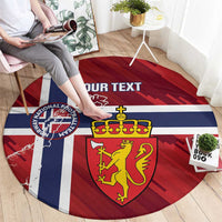 Custom Norway Football Round Carpet Come On Kongeriket Norge