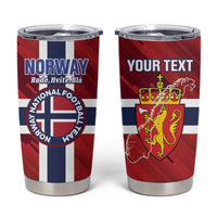 Custom Norway Football Tumbler Cup Come On Kongeriket Norge