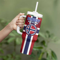 Custom Norway Football Tumbler With Handle Come On Kongeriket Norge