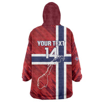 Custom Norway Football Wearable Blanket Hoodie Come On Kongeriket Norge