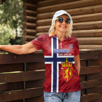 Custom Norway Football Women Polo Shirt Come On Kongeriket Norge