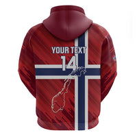 Custom Norway Football Zip Hoodie Come On Kongeriket Norge
