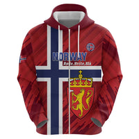 Custom Norway Football Zip Hoodie Come On Kongeriket Norge