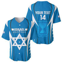 Custom Israel Football Baseball Jersey Come On Sky Blue and Whites