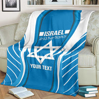 Custom Israel Football Blanket Come On Sky Blue and Whites